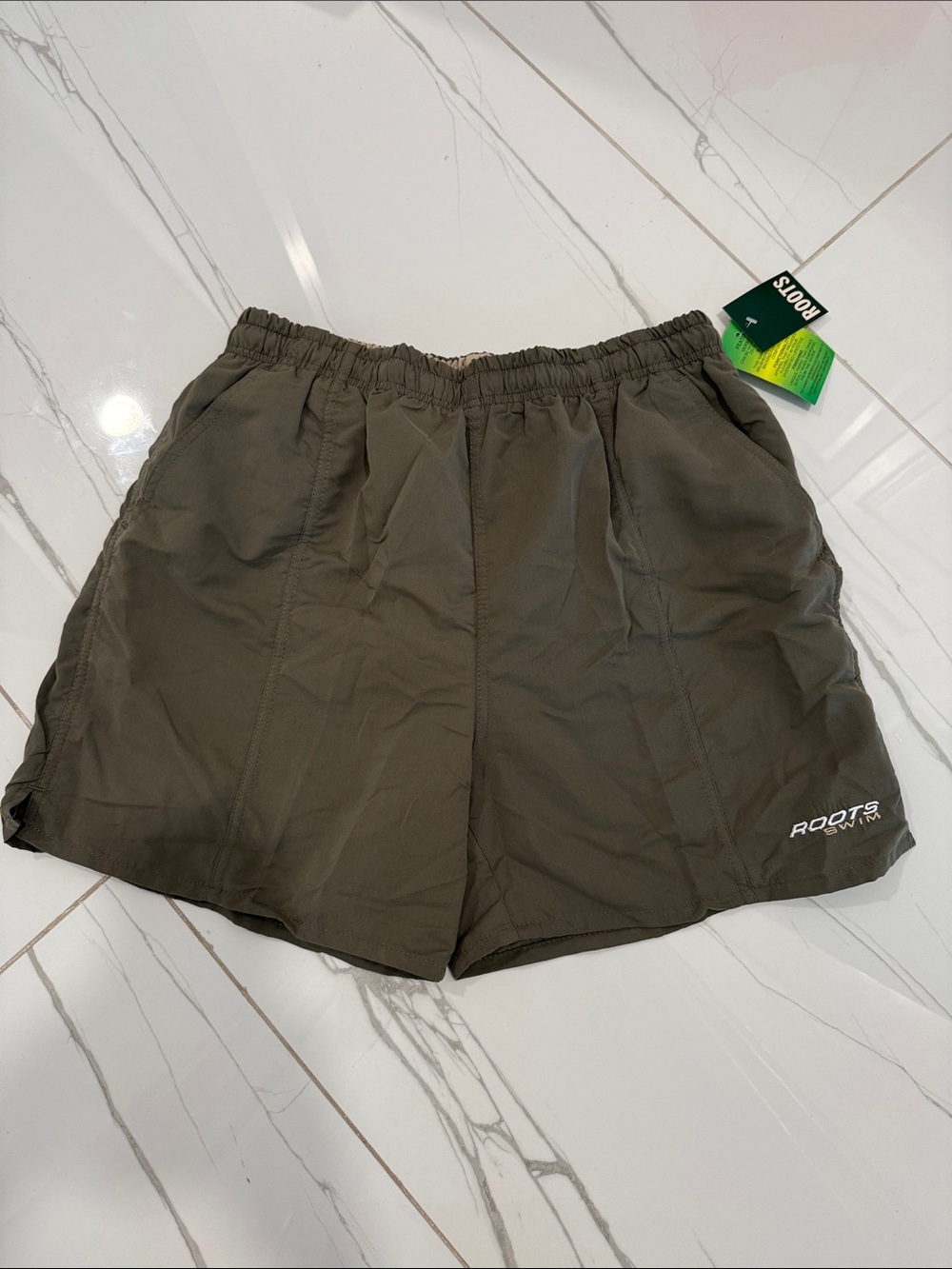 Roots Men's Olive Green Athletic Shorts